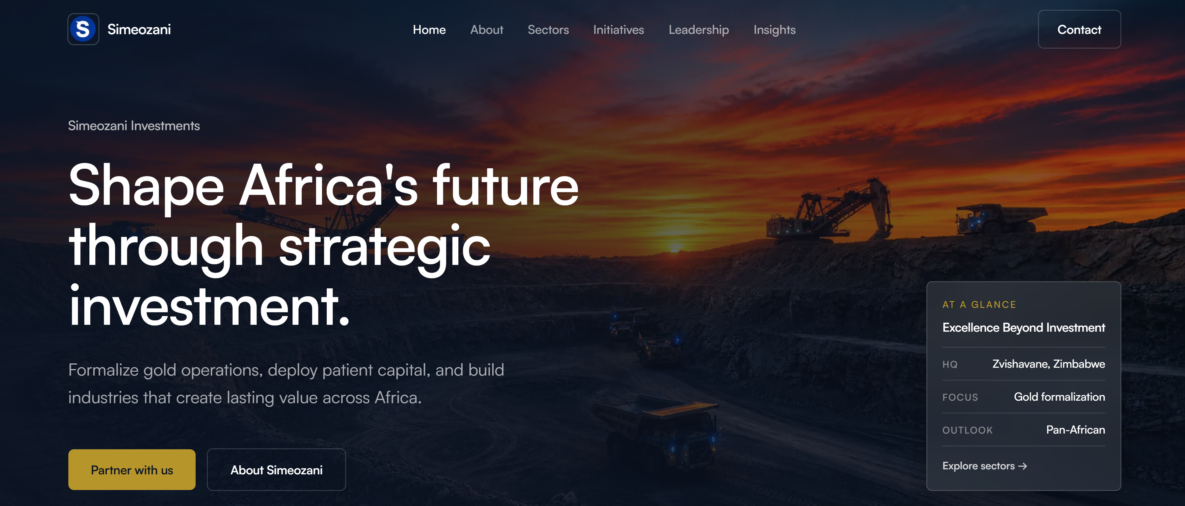 Simeozani Investments website