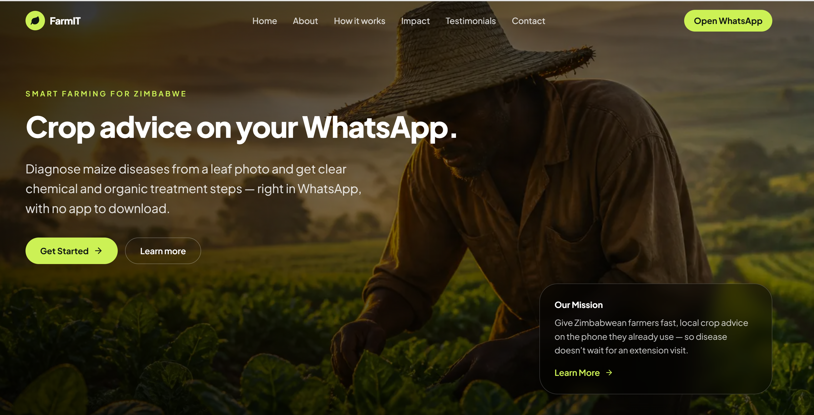Farmit crop disease detection interface